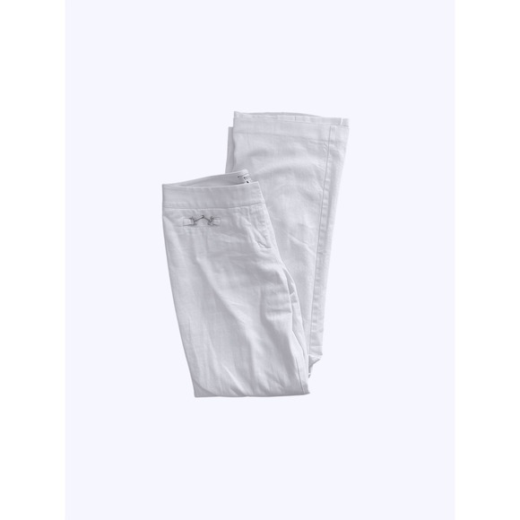 White House Black Market Pants - White House Black Market White Horsebit Detail Flare Leg Trousers Pants 6
